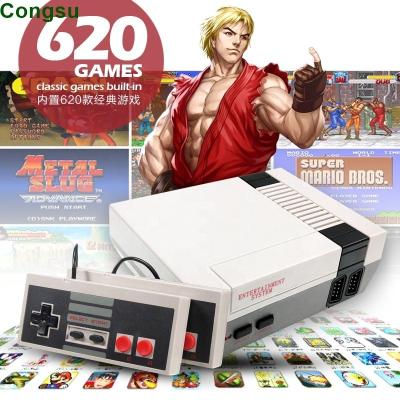 China Touch Buttons AV Output Classic Retro Video Game Console Built-in 620 Bit Family TV Handheld Game Player Dual Gamepa for sale