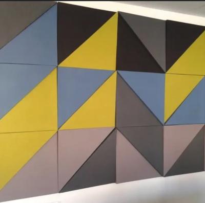 China Acoustic Triangle Textile Fabric Wrapped Sound Panels Interior Decorated Wall Material for sale