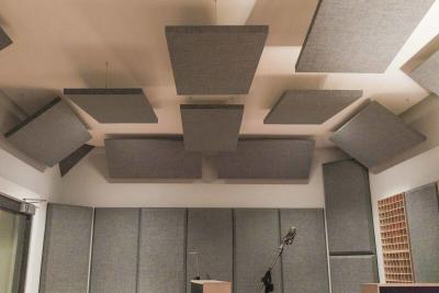 China Rectangle Baffle Sound Absorbing Fabric Wrapped Acoustic Panel for Studio Ceiling for sale