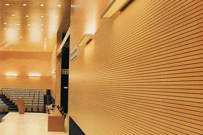 China 5/3mm Woodgrain MDF Laminate Grooved Acoustic Panel Wall Soundproof Board for sale