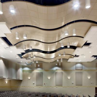 China 3D Curved Aluminum Micro Perforated Metal Ceiling Acoustic Sound Absorbing Panels Tiles for sale