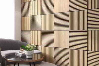China DIY Easy Installation Wooden Akupanel Grooved Acoustic Panels Soundproofing Board for sale