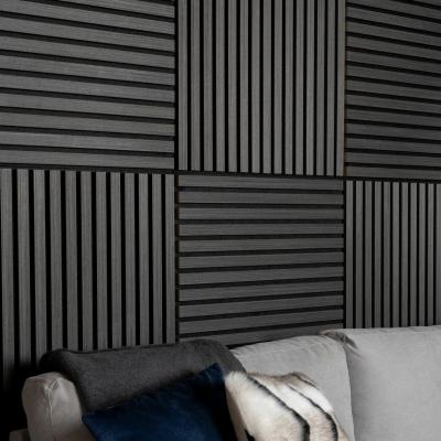 China Black Color Timber Decorative Wall Panels Akupanel Felt Acoustic Soundproofing Board for sale