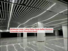 Metalworks Linear Ceiling Planks Panels Baffles Aluminum Composite Sound Absorption Board