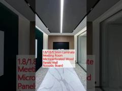 1.8/1.8/0.5mm Laminate Meeting Room Microperforated Wood Panels Wall Acoustic Board 