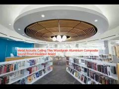 Metal Acoustic Ceiling Tiles Woodgrain Aluminium Composite Sound Proof Insulation Board