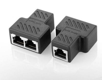 China 3 Way Ethernet Splitters Ethernet RJ45 Splitters Connector Female In Two To LAN Ethernet Extension Cable Connectors 8P8C Connector for sale