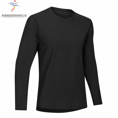 China Breathable Muscle Fitted Mens Sports Casual Fall Sleeve T-Shirt Along Bottom for sale