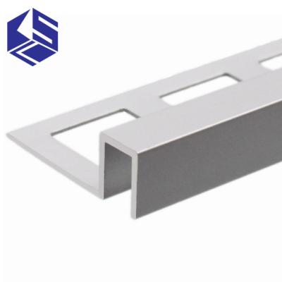 China Square Edge Metal Aluminum Alloy Ceramic Tile Modern Interior Decoration Silver Patch Panels for sale