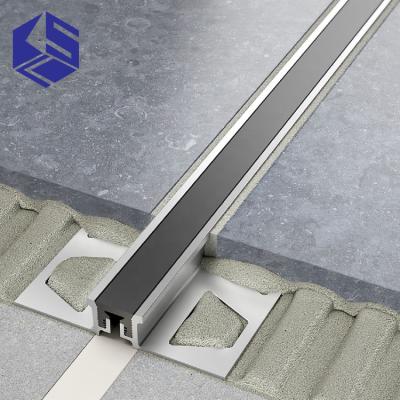 China Hotel Aluminum Metal Floor Construction Decoration Expansion Joint Tile Rubber Ceramic Trim Cover for sale