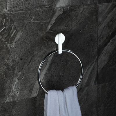 China Modern Wall Household Polished Finish Stainless Steel Bathroom Towel Rack Ring Bathroom Accessories for sale