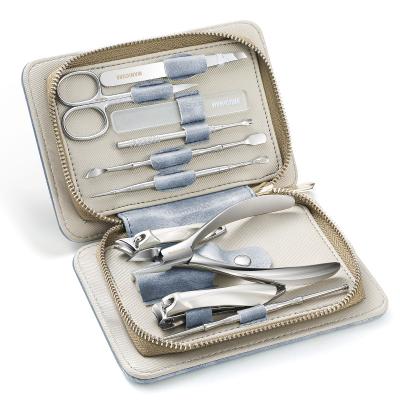 China Finger 10 PCS Nail Clipper Manicure Set Pedicure Sets Professional Stainless Steel Toenail Cutter Tools with Travel Case Kit for sale