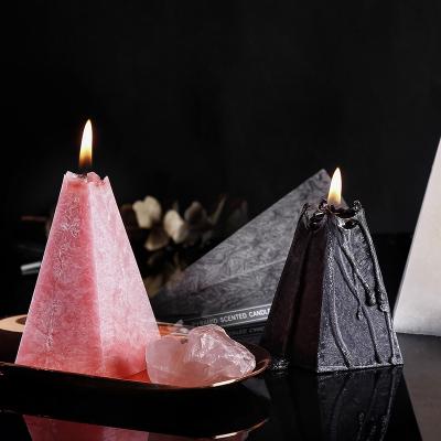 China Geometric Scented Candle Essential Oil Birthdays Euclid Cone Candle Home Fragrance Decoration Single Candle Glow Dinner for sale