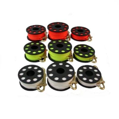 China Color String Reel Bottom Current Reel Diving Equipment / High Quality Plastic Finger Dive Reel With 30m (100ft) Customized Size Customized Size for sale