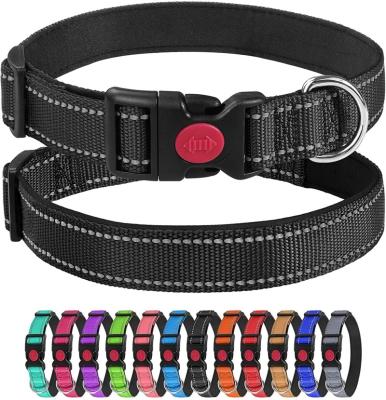 China Cheap High Quality Padded Secue De Perro Fashion Dog Collar Black Polyester Police Dog Collar Colllar For Dog for sale