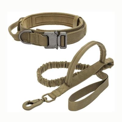 China Military Tactical Dog Leash Bungee Dog Collar and Handle Padded Heavy Duty Tactical Training Leash for sale