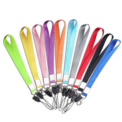 China Polyester Quality Key Chain Lanyard Wrist Strap Custom Key Chain Mini Short Lanyard for sale