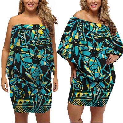 China 2021 New Breathable Trendy Polynesian Tribal Printed Plus Size Beach Wear Women Flowers Dress Women Formal Clothing for sale