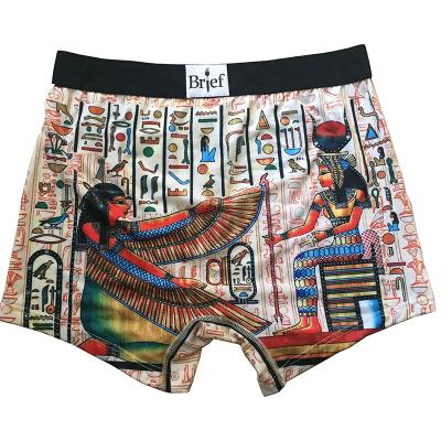 China Fashion Hot Selling Mens Underwear Antibacterial Printing Modal Boxer Shorts With Plus Size for sale