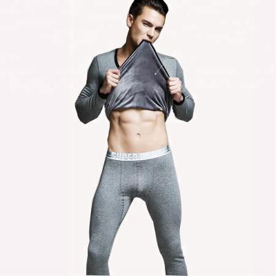 China Thermal Thermal Underwear Set Mens Plush Neck Collar Sports Roll Up Thermal Suit for sale