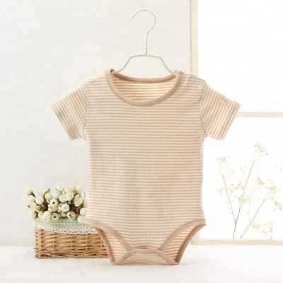 China Quality Short Organic Baby Rompers Baby Cotton Bodysuits Infant Soft Newborn Baby Sleeve Clothing for sale