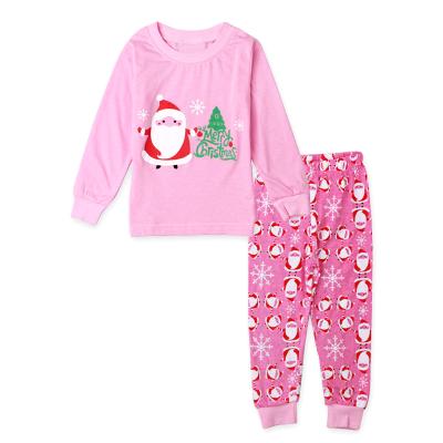 China New Factory Price Breathable Clothes Children Comfortable Christmas Pajamas Sets Pink Kids Girls OEM for sale