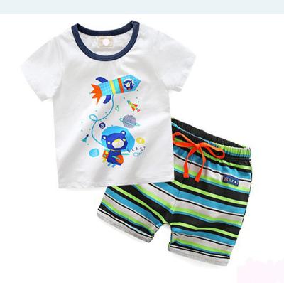 China New Design Polyester/Cotton Baby Boy Clothes Kids Clothing Sets Baby Summer T-shirt And Pants for sale