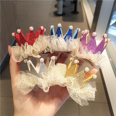 China Baby Fashion Korean Hair Clips Crown Lace Princess Hairpin Hair Accessories for sale