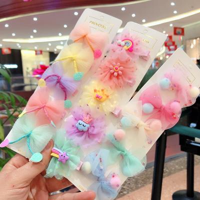 China 5pcs/set 2021 Fashion Trendy Hair Clips Sets Girls Cartoon Hairpins Bows Flower Kids Hair Accessories for sale