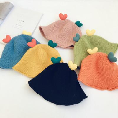 China 2021 Korean Colorful Children's Character 2021 Winter Autumn Cute Kids Hat Love Heart Knitted Hat for sale