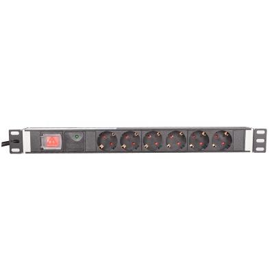 China Data Center Sockets 6 Way European Plug German Style SPD Protection Switched For 19