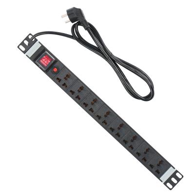 China Data Center Gowone 8 Ways 10A Overload Protection Server Rack Universal Use PDU for sale