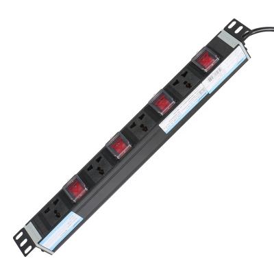 China Customizable Data Center OEM 1U 10A Chinese Standard 4 Attachable Industrial PDU With Independent Sub-control Switches for sale