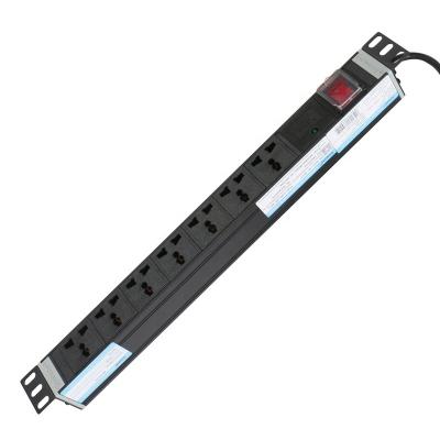 China Data Center OEM Quality 10A PDU 7 Outlet SPD Attachable Surge Shielded Rack Mount Horizontal PDU 1U for sale