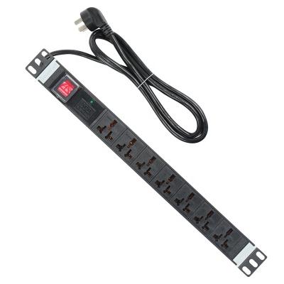 China Data Center OEM Quality 1U Rack 16A 7 Way Attachable SPD Surge Protected Mountable PDU For Industrial Use for sale