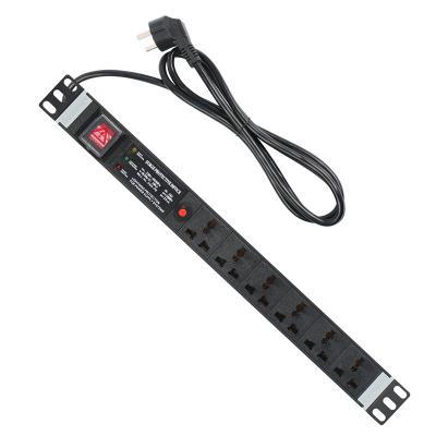 China Data Center Customized 3 Lamps Boost Protector and Overload Protector 6 Ways 10A Universal PDU for sale