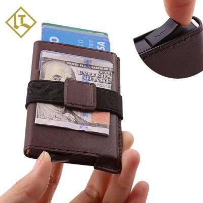 China Normcore / Minimalist Logo Business Custom Cardholder Luxury Leather Rfid Card Case Top Up Wallet for sale