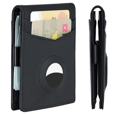 China RFID Blocking Anti Airtag Lost 202 Wallet Credit Card Airtag Card Holder Minimalist Slim Wallet Tracking Airtag Wallet for sale