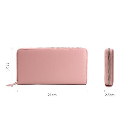 China RFID New Arrival Premium Leather Wallet RFID Purse Business Card Holder Long Handbag For Female. for sale