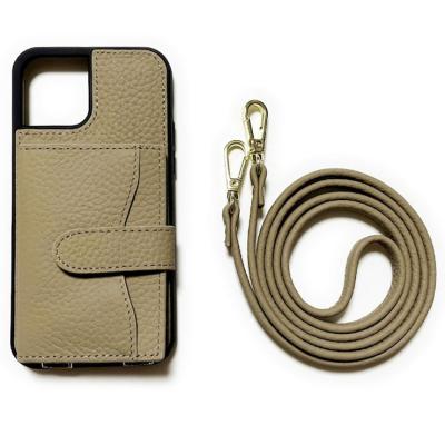 China Waterproof Lanyard Crossbody Leather Mobile Phone Bags and Cases Phone Case with Crossbody Strap Mobile Phone Case Wallet for sale