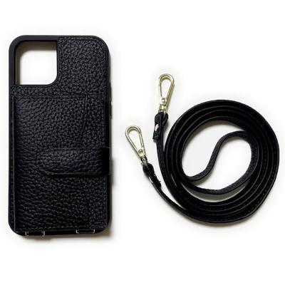 China Waterproof Luxury Custom Necklace Cross - Detachable Body Vegan For New Iphone 12 Pro Cover With Smart Phone Strap PU Leather Mobile Cell Cases for sale