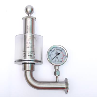 China General Stainless Steel Pressure Gauge Glass Valve Adjustable Air Pressure Safety Valve for sale