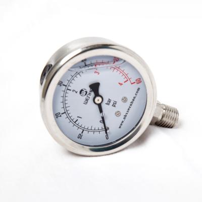 China Oil Filled Fermenter o-4 Bar 63mm Conical Pressure Gauge Pressure RELIEF for sale