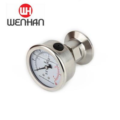 China Beer Sanitary Equipment 63mm Stainless Steel Rear Inlet Diaphragm Pressure Gauges for sale