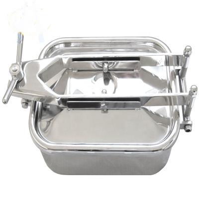 China Good quality 304/316 rectangular manways beverage stainless steel manways with cover for tank for sale