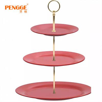 China Sustainable A5 melamine multi-layer fruit bowl halloween party ornament three-tier cake stand wedding candy rack factory wholesale for sale