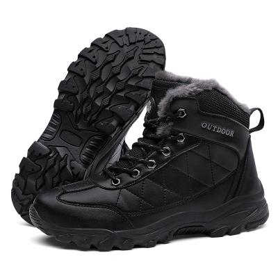 China CUSHIONING Amazon Hot Selling Wholesale Outdoor Shoes Increase High Top Warm Plush Ankle Snow Winter Boots Men for sale