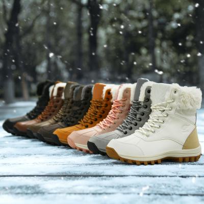 China CUSHIONING Wholesale Unisex Couples Upper Daily Plush Warm Lace High Over The Ankle Fashion Trend Winter Snow Boots for sale