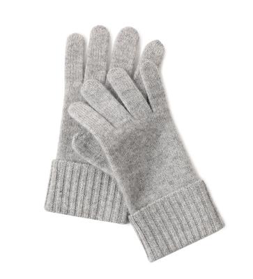 China Plain Navy Color Solid 100% Cashmere Knitted Mens Gloves Winter Knitting Gray Cashmere Gloves Mitten for sale