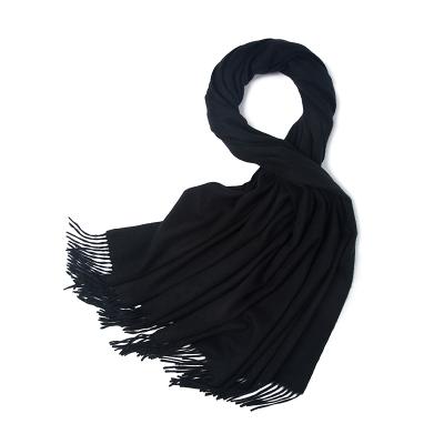 China Plain Dyed Inner Mongolia Cashmere Shawl Black Color Wool Scarves 2019 Newest For Women for sale